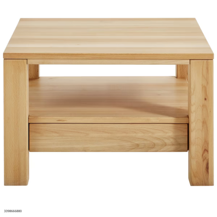 komoda (38) Linea Natura STOLIĆ ZA KAVU puna bukva 70/70/47,5 cm kvadratna boja bukve - Slika 1