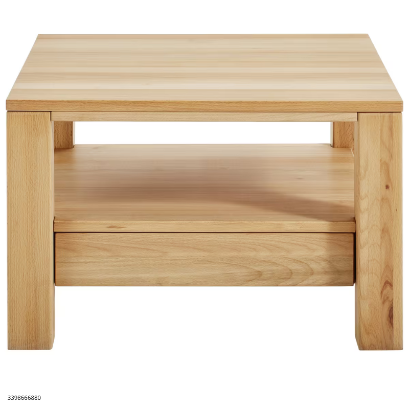komoda (38) Linea Natura STOLIĆ ZA KAVU puna bukva 70/70/47,5 cm kvadratna boja bukve - Slika 1