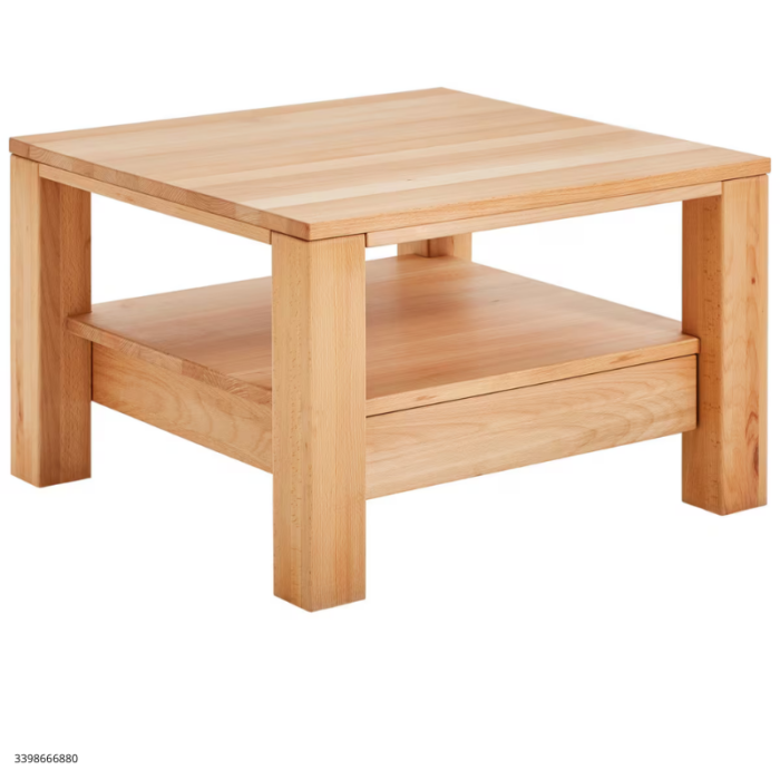 Linea Natura STOLIĆ ZA KAVU puna bukva 70/70/47,5 cm kvadratna boja bukve - Slika 4